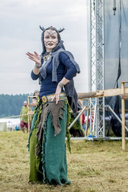 Kymry, Rusya - 26 Temmuz 2018 etnik Festivali. Eski halk oyunları