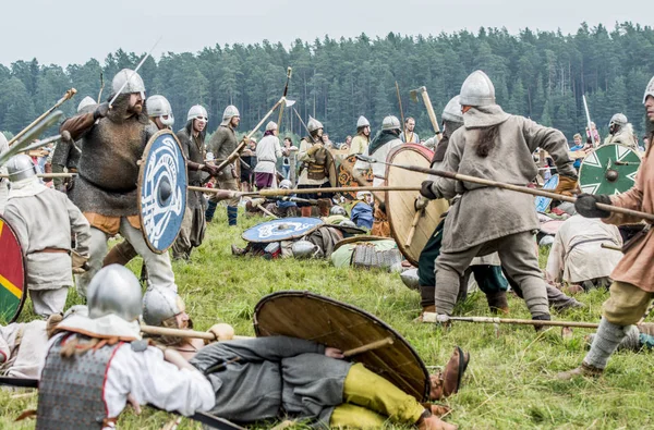 Kymry Rusland Juli 2018 Festival Slag Reenactors Van Oude Middeleeuwse — Stockfoto