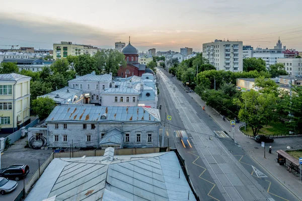 Stare Budynki Mieszkalne Zabytkowym Centrum Moskwy — Zdjęcie stockowe