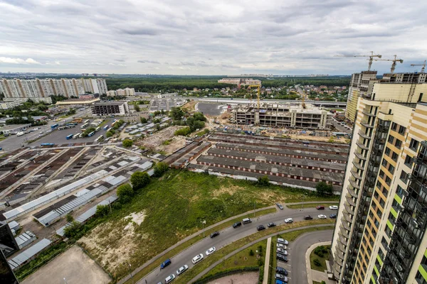 Streets Residential Buildings Moscow Height View Panorama — Stock Photo, Image