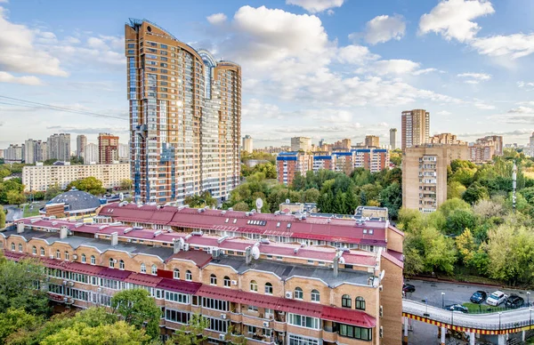 Tipo Nuevos Edificios Residenciales Barrios Moscú —  Fotos de Stock