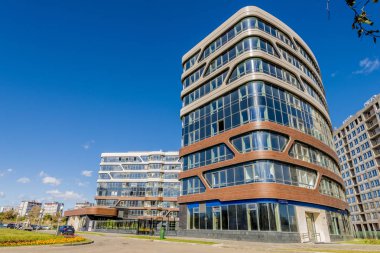 Moskova, Rusya - Moskova'da bireysel bir proje üzerinde 02 Ekim 2018 Modern ofis