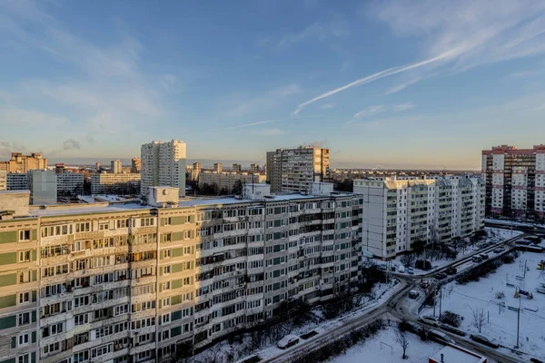 Soort Nieuwe Residentiële Gebouwen Buurten Moskou — Stockfoto