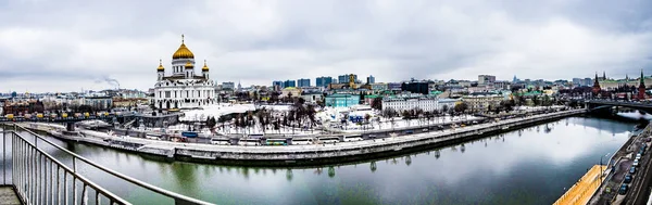 Панорама Центральних Вулиць Москви Похмурий День Зими — стокове фото