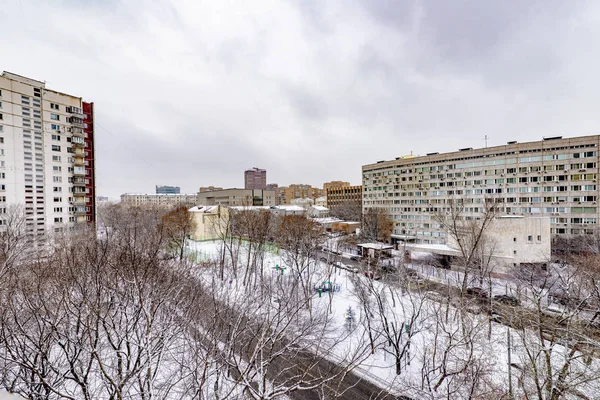 Eine Moderne Gegend Stadtrand Von Moskau Mit Mehrstöckigen Wohngebäuden — Stockfoto