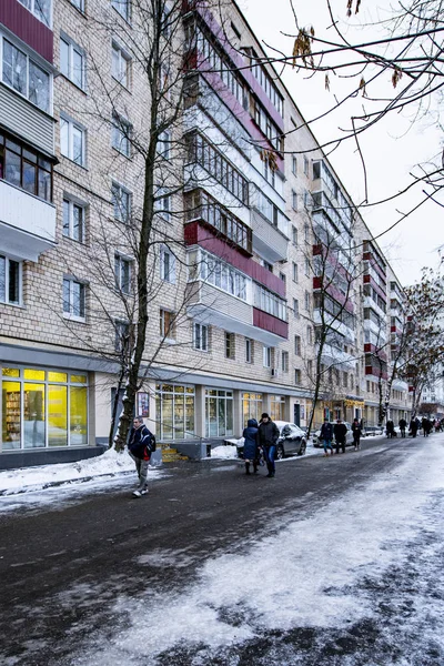 Nuevas Zonas Residenciales Moscú Con Casas Multi Etano Invierno —  Fotos de Stock