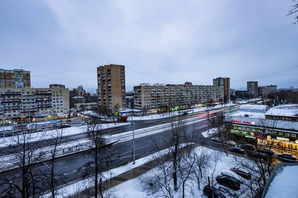 Nuevas Zonas Residenciales Moscú Con Casas Multi Etano Invierno — Foto de Stock