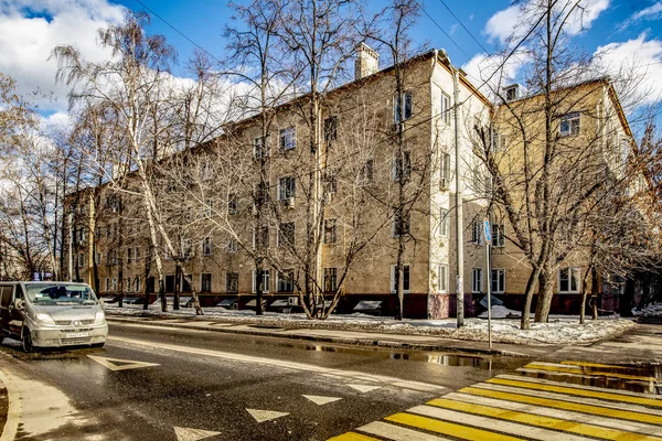 Neue Wohngebiete Moskau Mit Mehrstöckigen Gebäuden Und Straßen — Stockfoto