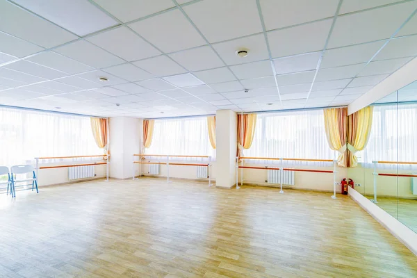 Interior training gymnastic dance hall with mirrors
