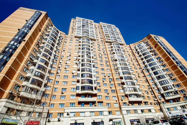 Facade Modern Multi Storey High Rise Building Windows Moscow — Stock Photo, Image