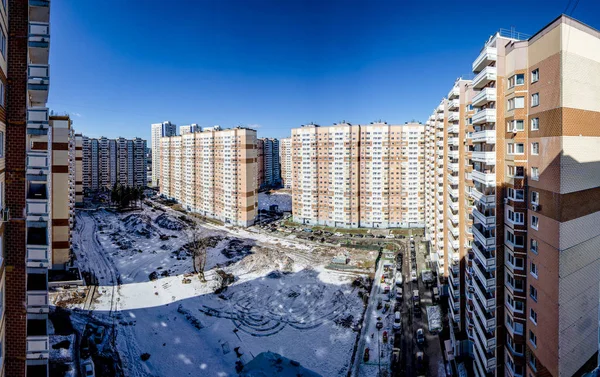 Vista Panorâmica Das Novas Áreas Residenciais Moscou Dia Ensolarado — Fotografia de Stock