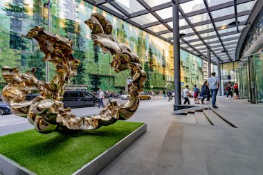 Moskova/Rusya- 21 Mayıs 2019 modern iş merkezi Moscow City'deki yüksek katlı ofis binaları