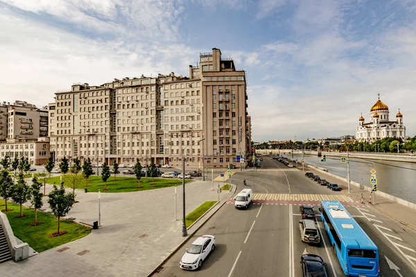 Novas Áreas Residenciais Moscou Com Edifícios Vários Andares Ruas — Fotografia de Stock