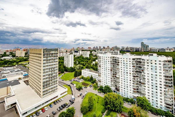Nuevas Zonas Residenciales Moscú Con Edificios Varios Pisos Calles —  Fotos de Stock