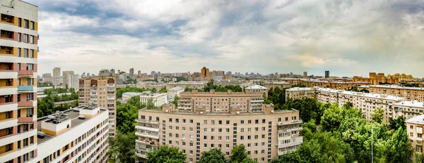 Novas Áreas Residenciais Moscou Com Edifícios Vários Andares Ruas — Fotografia de Stock
