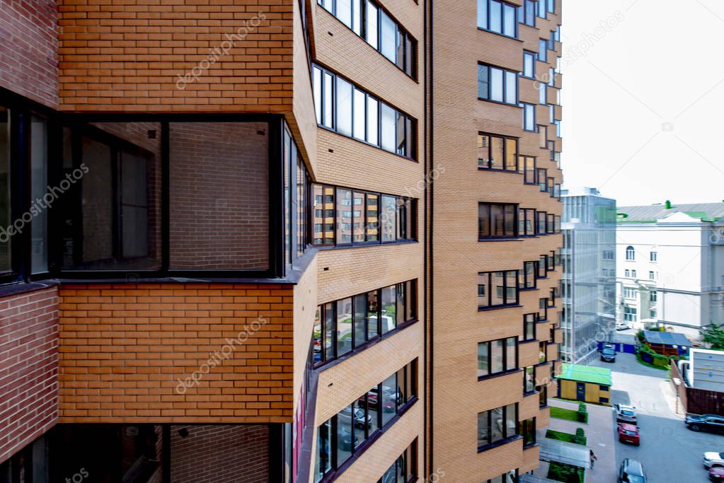 New residential areas of Moscow with multi-storey buildings and streets