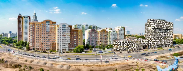 Nuevas Zonas Residenciales Moscú Con Edificios Varios Pisos Calles — Foto de Stock