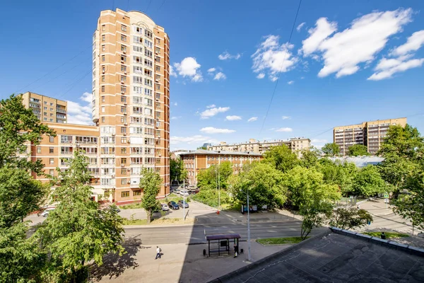 Eine Moderne Gegend Stadtrand Von Moskau Mit Mehrstöckigen Wohngebäuden — Stockfoto