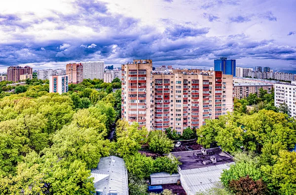 Moskou Centrum Tijdens Regen Een Lentebewolkte Dag — Stockfoto