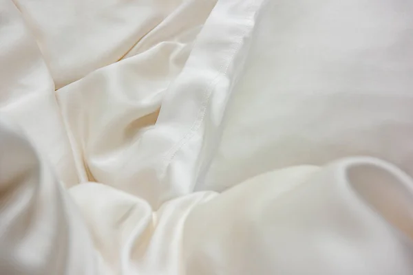 Постельное Белье Большой Кровати Спальне — стоковое фото