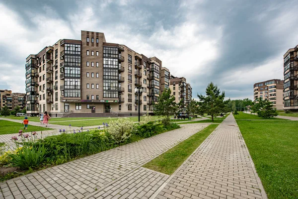 Prestigious Residential Area Houses Center Moscow Clear Summer Day — Stock Photo, Image