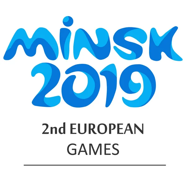 Logo dei giochi europei a Minsk 2019 . Vettoriale Stock