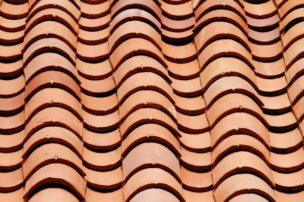Nahaufnahme Eines Daches Mit Lehmziegeln — Stockfoto