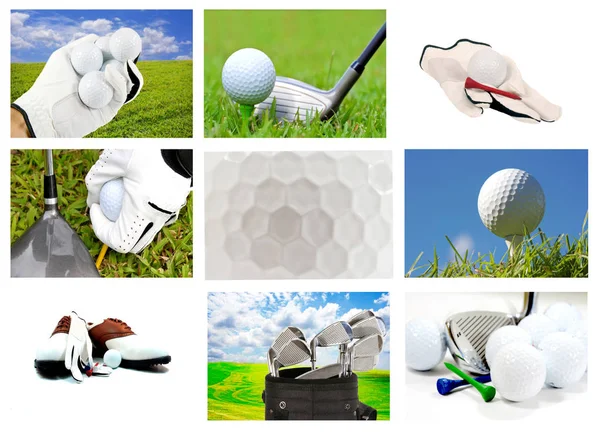 Collage Several Golf Related Images — Stock Photo, Image
