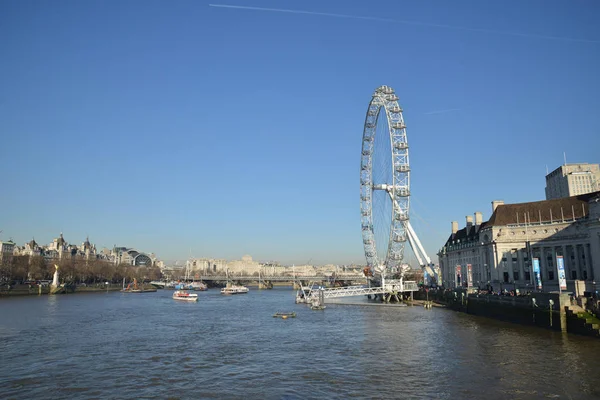 London England Janeiro 2017 London Eye Uma Roda Gigante Gigante — Fotografia de Stock