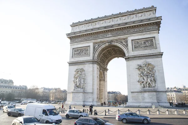 Paris França Jan 2017 Arco Triunfo Dos Monumentos Mais Famosos — Fotografia de Stock