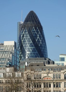 Londra, İngiltere, Jan 21, 2017:30 St Mary Axe olduğunu Londra'nın birincil finans merkezi Londra-İngiltere-Jan 21, ticari bir gökdelen 2017:                             