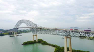 PANAMA CITY, PANAMA-OCT 13,207: The Bridge of the Americas,  a road bridge in Panama, which spans the Pacific entrance to the Panama Canal. clipart