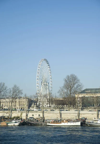 Paris France Jan 2017 Seine 777 Kilometre 483 Long River — Stock Photo, Image