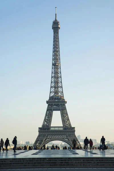 Paris France Jan 2017 View Eiffel Tower Hill Trocadero — Stock Photo, Image