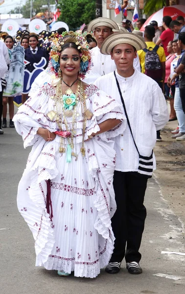 Los Santos Panama 2017 Panama Handmade Polleras Worn Festivals Celebrations — Stock Photo, Image