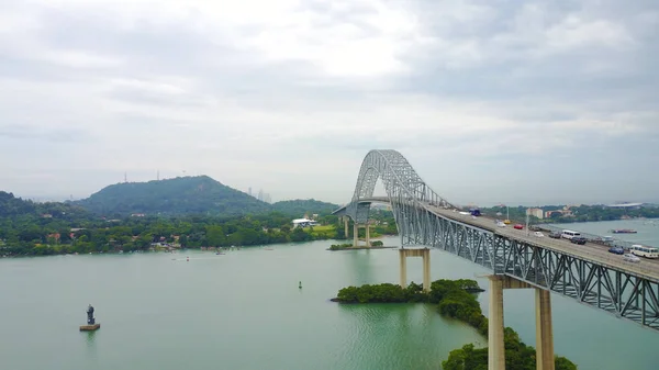 Aerial View Bridge Americas Road Bridge Panama Which Spans Pacific — Stock Photo, Image