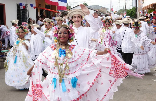 Los Santos Panama 2017 Folklor Tancerzy Ulicach Los Santos Celaebratin — Zdjęcie stockowe