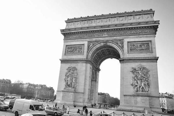 Paris França Janeiro 2017 Arco Triunfo Dos Monumentos Mais Famosos — Fotografia de Stock