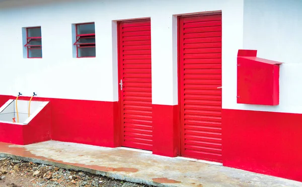 Colorful Entrance Poultry Farm Sanitation Unit — Stock Photo, Image