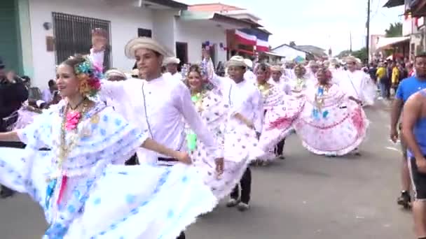 Los Santos Panama 2017 Handgjorda Polleras Panama Slitna Festivaler Eller — Stockvideo