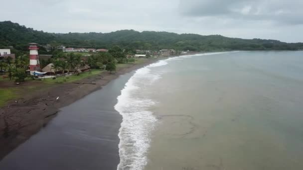 パナマの太平洋沿岸の浜の航空写真 — ストック動画