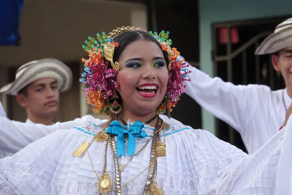 Los Santos Panama Nov 2018 Young Woman Wearing Traditional Dress — Stock Photo, Image