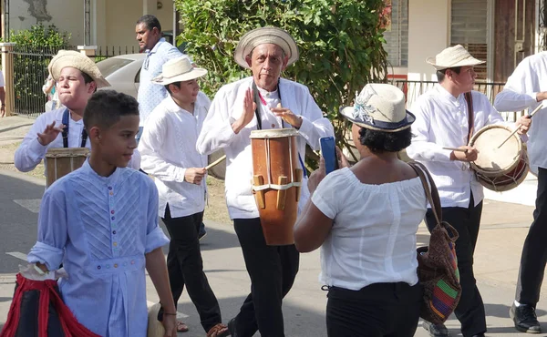 Los Santos Panama Nov 2018 Traditionella Musiker Uppträder Gatan Vid — Stockfoto