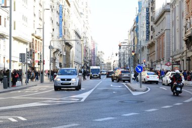 Madrid,İspanya,19 Şubat 2019: Gran Va (tam anlamıyla 