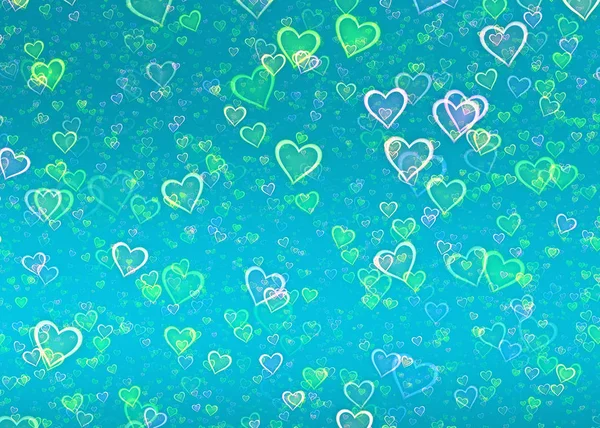 many shining hearts on blue backgrounds. Love symbol