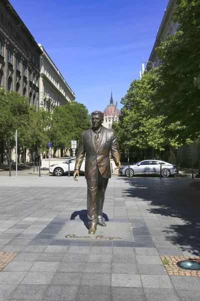 Ungheria Budapest Giugno 2019 Monumento Ronald Reagan Presidente Degli Stati — Foto Stock