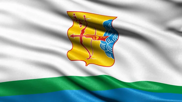 Σημαία Της Περιφέρειας Κίροφ Κυματίζει Στον Άνεμο Απεικόνιση — Φωτογραφία Αρχείου