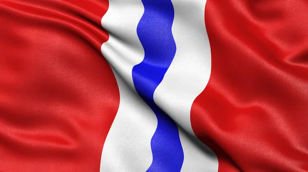 Прапор Омської Області Махає Вітром Ілюстрація — стокове фото