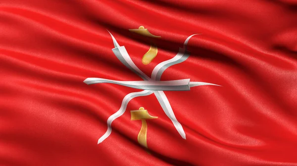 Прапор Тульської Області Розмахує Вітром Ілюстрація — стокове фото