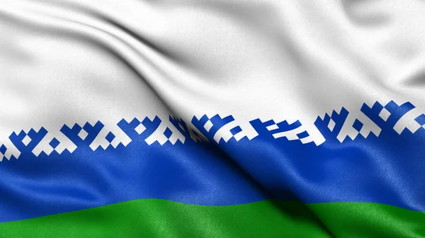 Bandiera Nenets Okrug Autonomo Sventola Nel Vento Illustrazione — Foto Stock